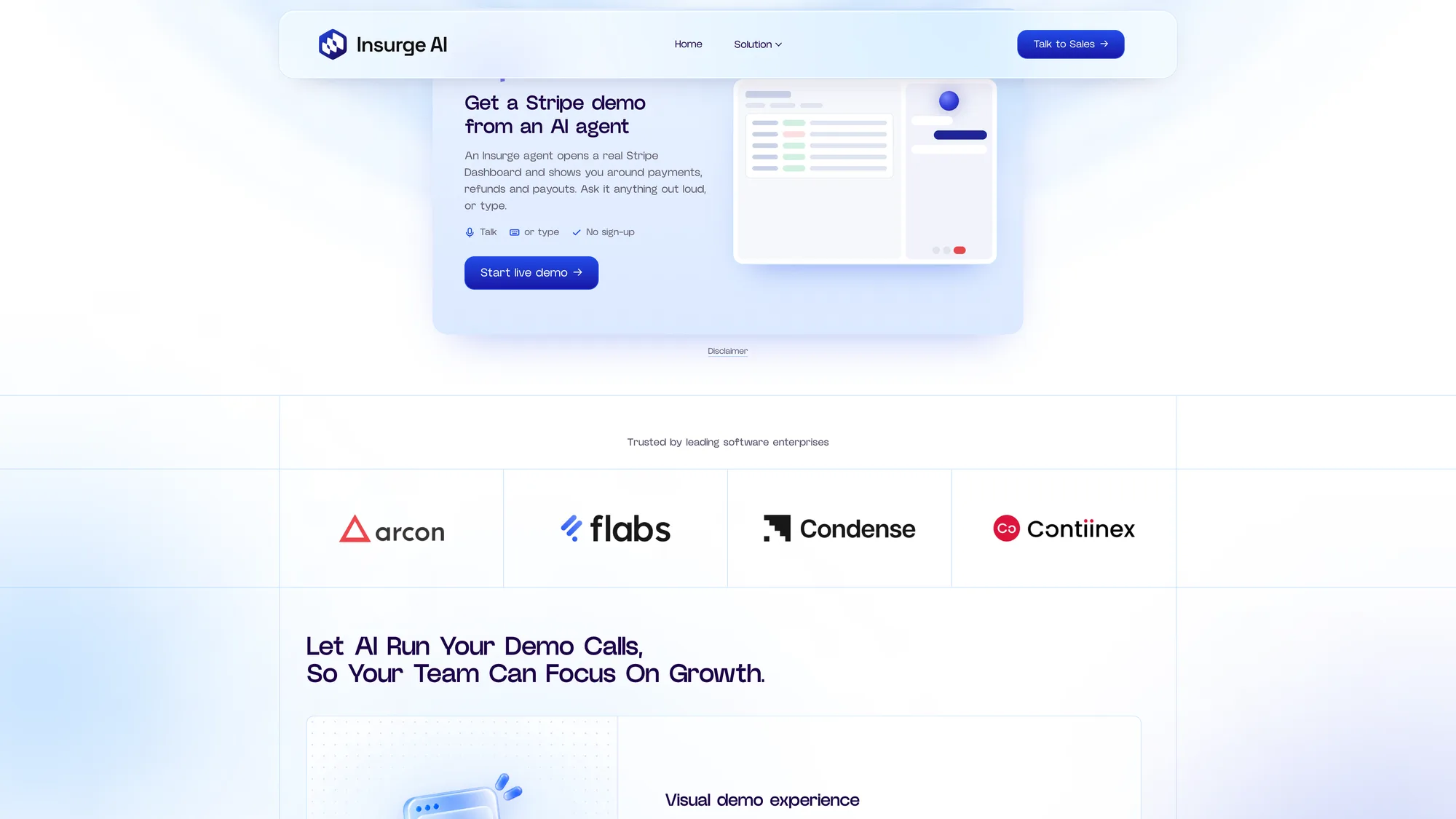 Insurge AI — live site, view 2